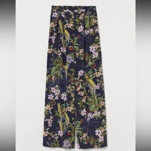 H&M wide leg floral print pants size‎ 6P